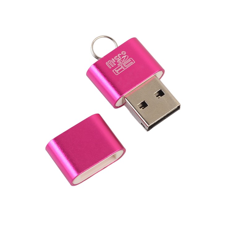 Portable Data Transfer USB 2.0 Card Reader for Micro SD TF Card - Rose-2