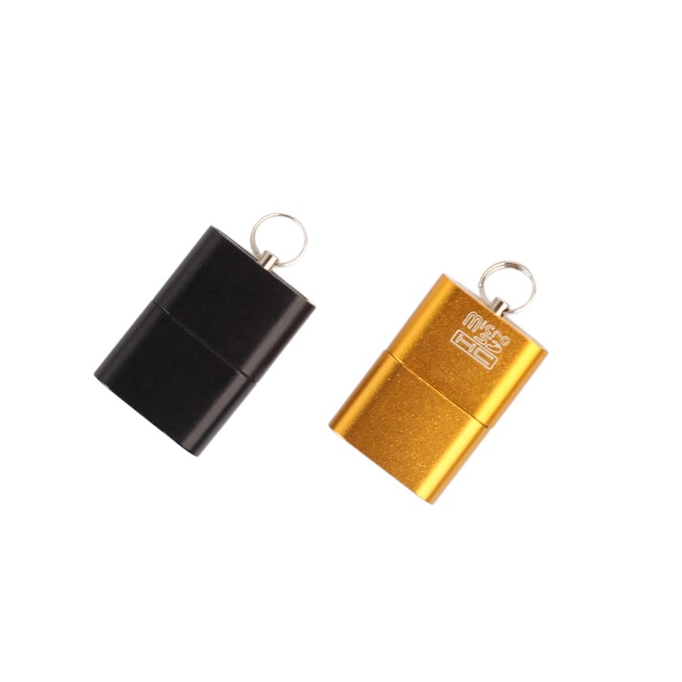 External Data Transfer USB 2.0 Card Reader for Micro SD TF Card - Gold-2