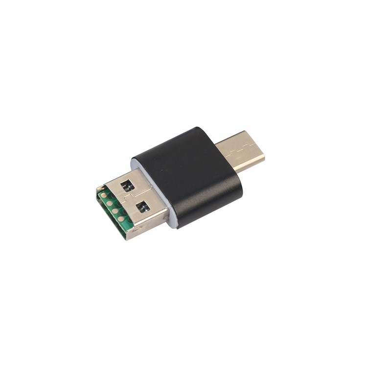 Mini 2-en-1 USB 2.0 + USB Type-C tf / sd Lecteur de Carte Soutien OTG - le Noir-5