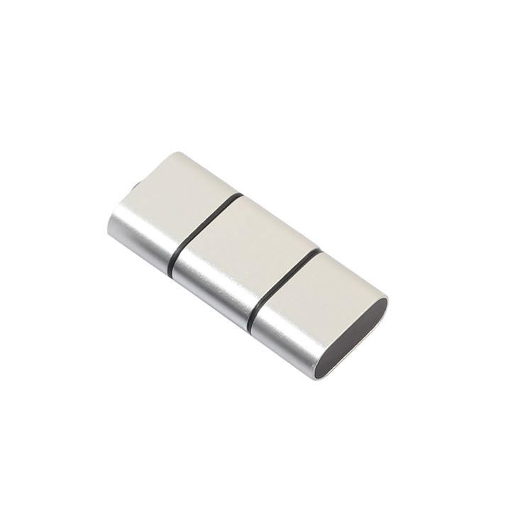 Portable 2-in-1 USB 2.0 + USB Type-C TF/SD Card Reader Support OTG - Silver-2