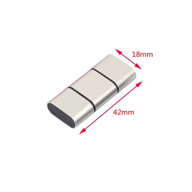 Portable 2-in-1 USB 2.0 + USB Type-C TF/SD Card Reader Support OTG - Silver-3