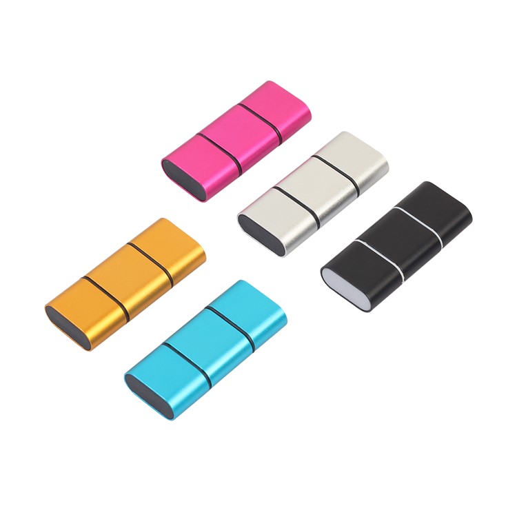 Portable 2-in-1 USB 2.0 + USB Type-C TF/SD Card Reader Support OTG - Silver-5