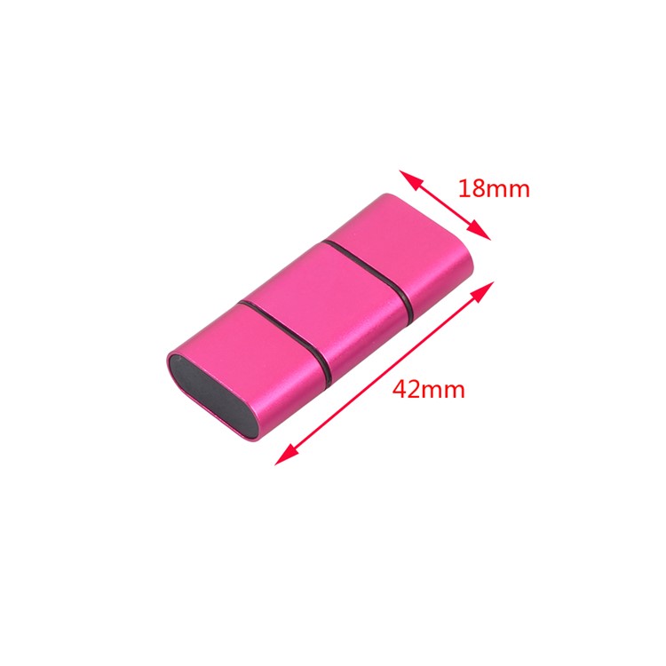 2-in-1 USB Type-C + USB 2.0 TF/SD Card Reader Support OTG - Rose-3