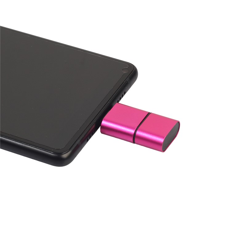 2-in-1 USB Type-C + USB 2.0 TF/SD Card Reader Support OTG - Rose-5