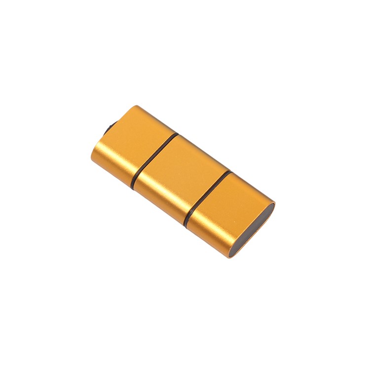 2-in-1 USB Type-C + USB 2.0 TF/SD Card Reader Support OTG - Gold-2