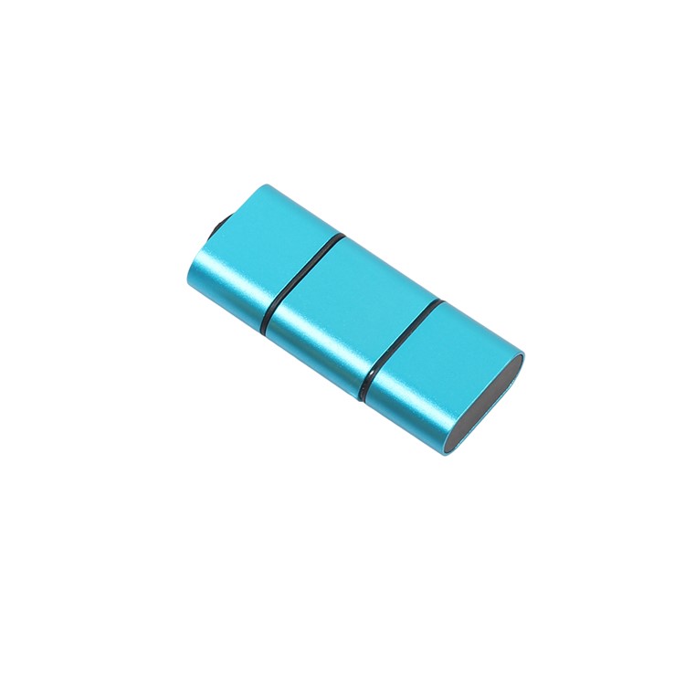Mini 2-in-1 USB 2.0 + USB Typ-C TF / SD-Kartenleser Unterstützt OTG - Blau-2