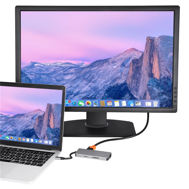 USB Type-C Multi-port Hub with HDMI Output + SD/TF Card Reader + 2 USB 3.0 Ports + 60W Type-C Power Delivery + RJ45 Gigabit Ethernet Adapter-11