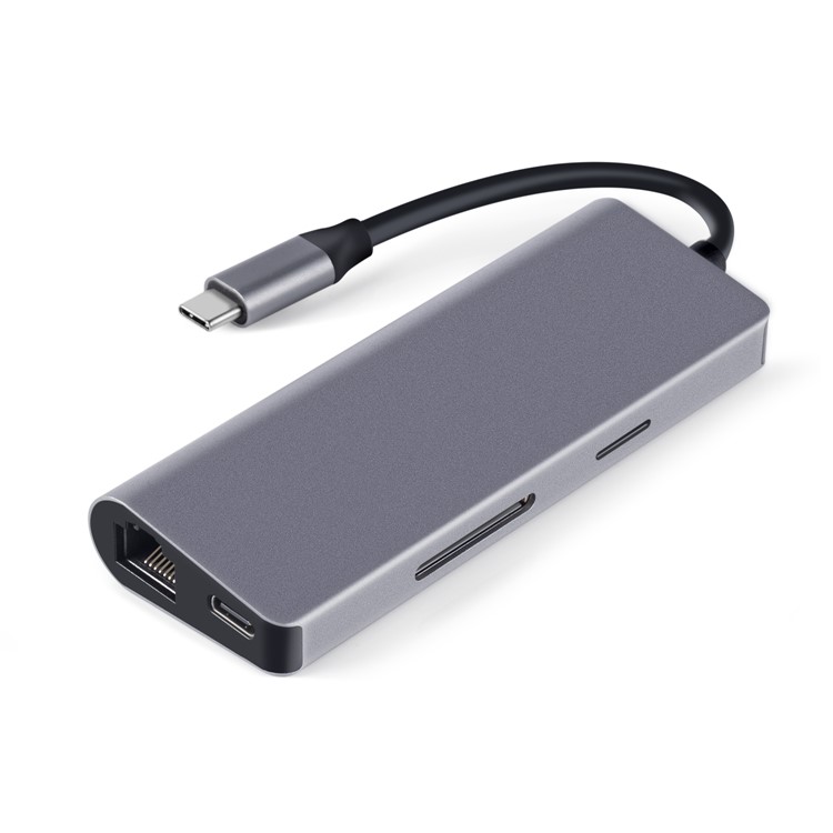 USB Type-C Multi-port Hub with HDMI Output + SD/TF Card Reader + 2 USB 3.0 Ports + 60W Type-C Power Delivery + RJ45 Gigabit Ethernet Adapter-3