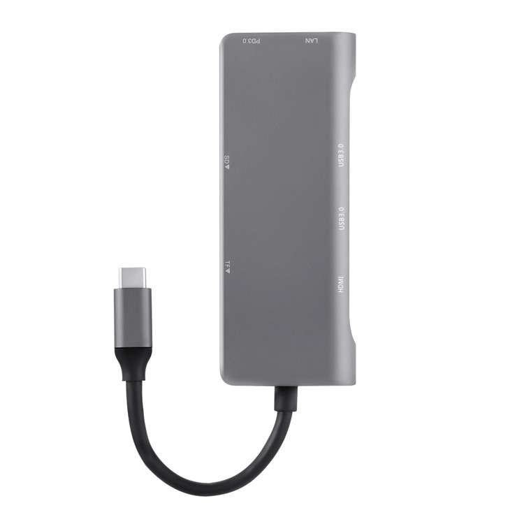 USB Type-C Multi-port Hub with HDMI Output + SD/TF Card Reader + 2 USB 3.0 Ports + 60W Type-C Power Delivery + RJ45 Gigabit Ethernet Adapter-6