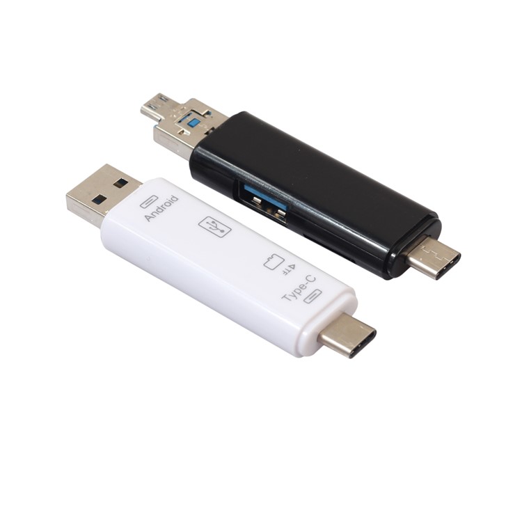 High Speed USB 3.1 Card Reader SD TF Micro SD Card Reader Type-C USB-C Micro USB Memory OTG Card Reader - White-7