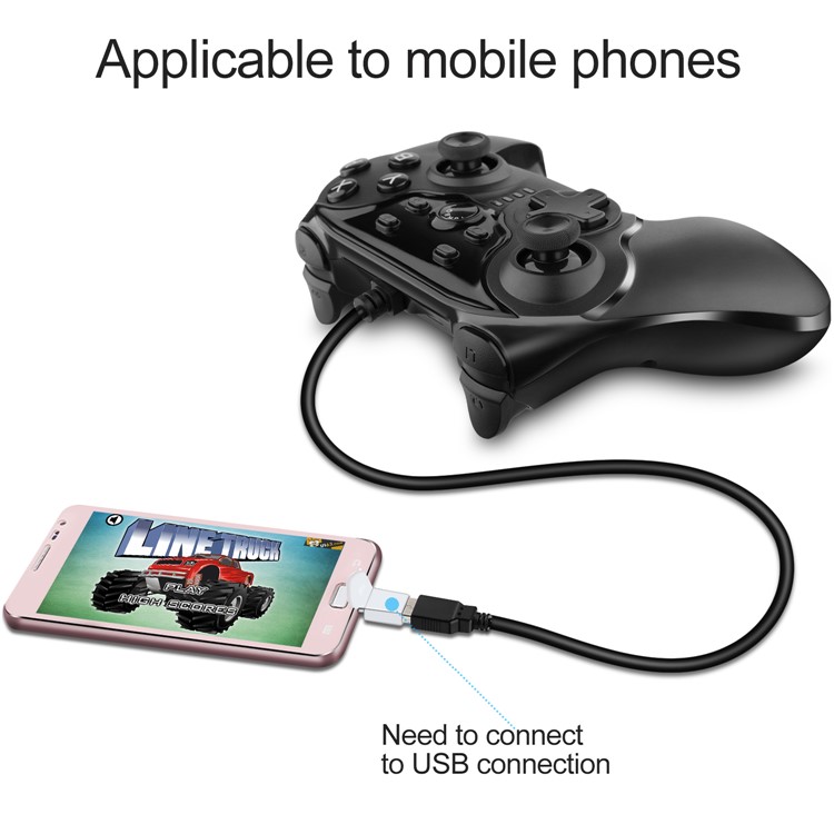 NS123 USB Wired Game Controller Handle Gamepad Joystick for Nintendo Switch - Black-3