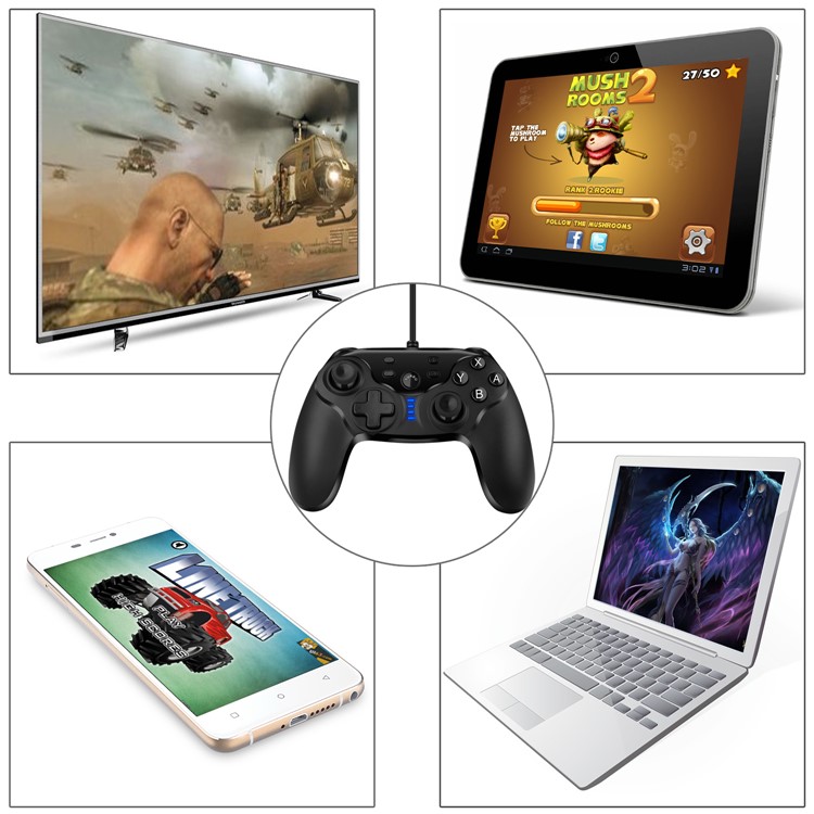 NS123 USB Wired Game Controller Handle Gamepad Joystick for Nintendo Switch - Black-4