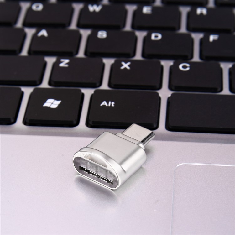 XQ-R009 Portable Aluminum Alloy Type-C Card Reader for Micro SD/TF Card-5