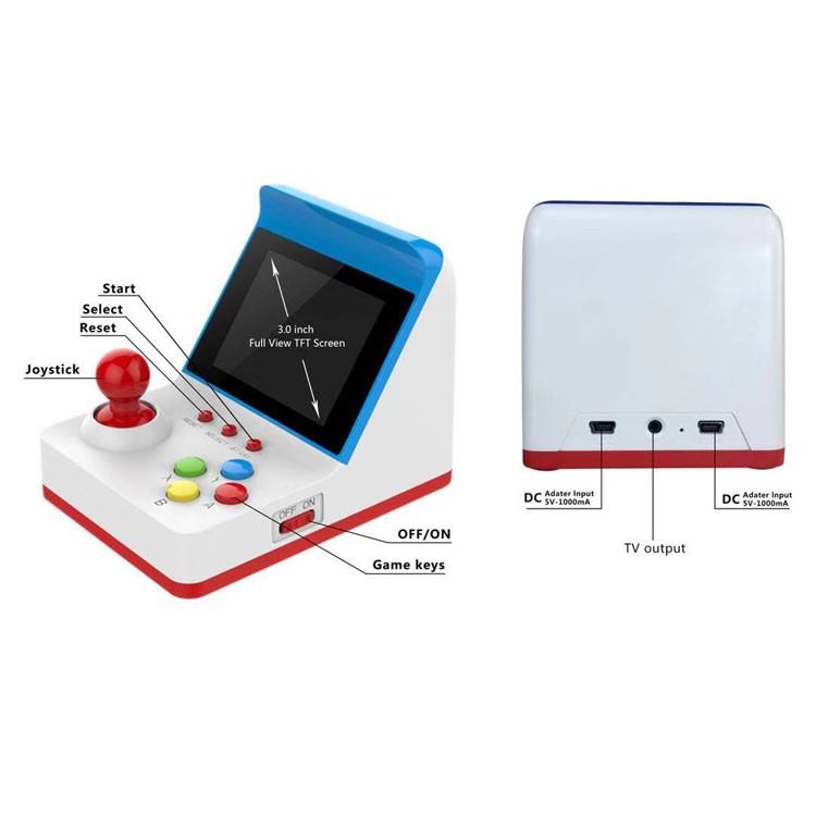 A6 Hand-Held Gaming Handle Game Console Children Nostalgic Players 360 Built-in Games 3.0 inch Screen-5