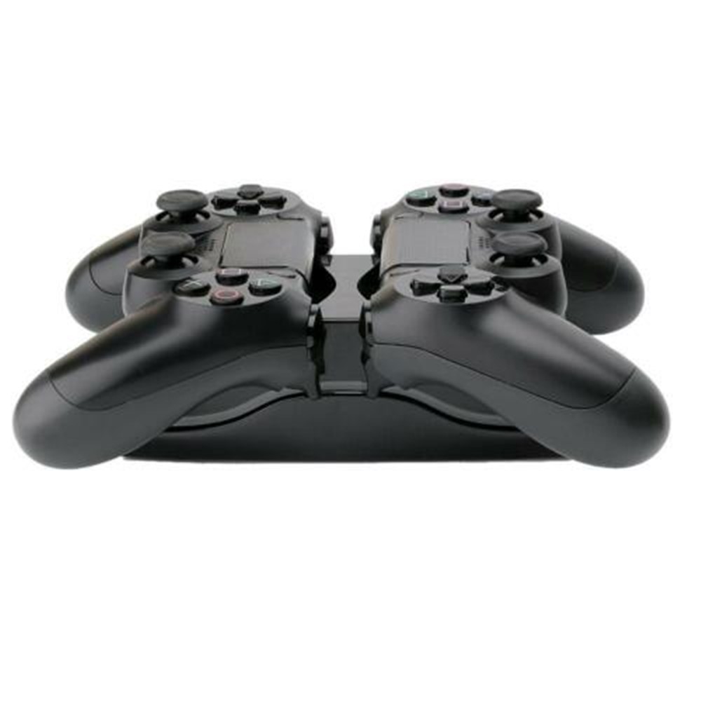 PS4 LED Light Controlled Dual Charger Station USB LED Charging Stand Dock - le Noir