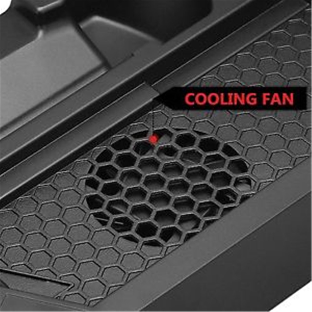 Multi-functional Console Stand with Vent Fans & Dual Controller Charging Slots for PS4-9