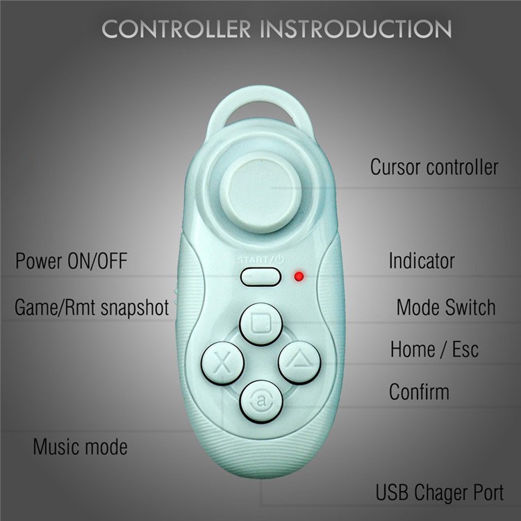 Wireless Bluetooth Mini Game Remote Controller Phone Camera Shutter - White-5
