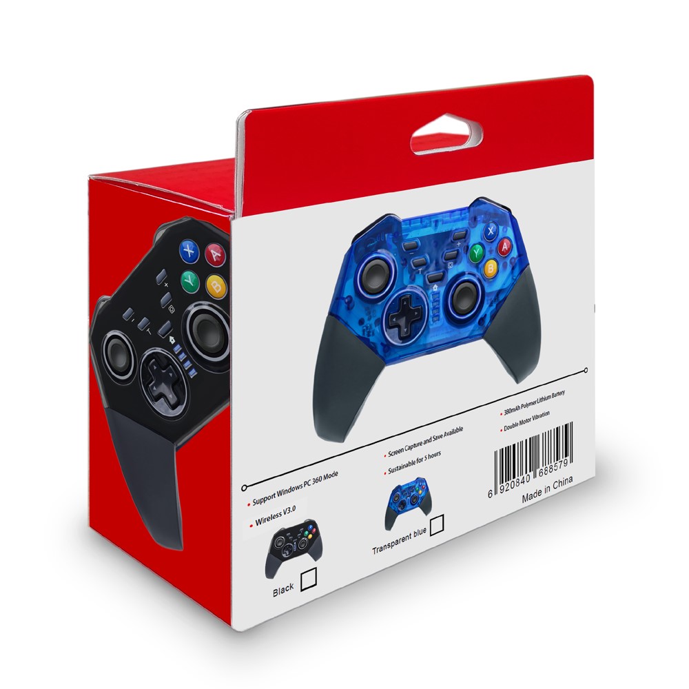 8579 Switch Pro Контроллер Беспроводной Bluetooth GamePad Для Консоли Переключения С Помощью Турбо Ключей Шлифовка И ПК / Android - Синий