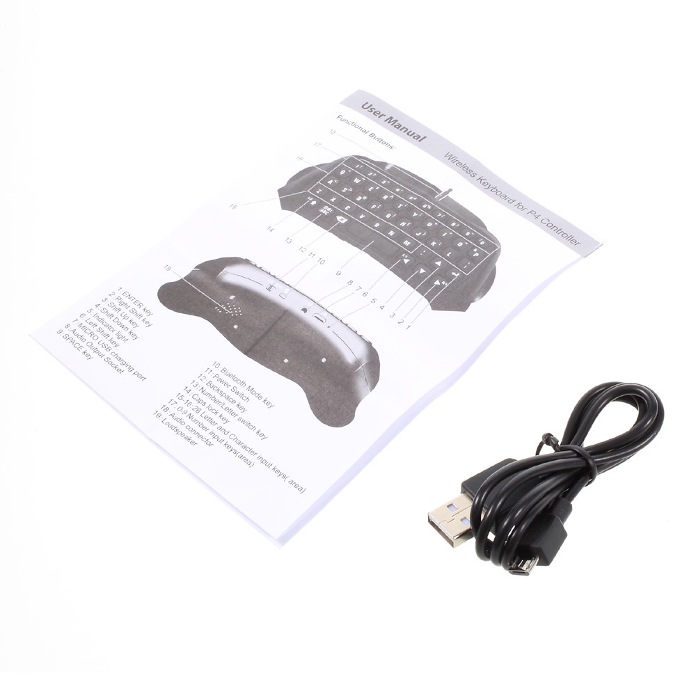 DOBE TP4-008 Wireless Bluetooth Game Keyboard for PlayStation PS 4 Controller (CE/RoHS)-11