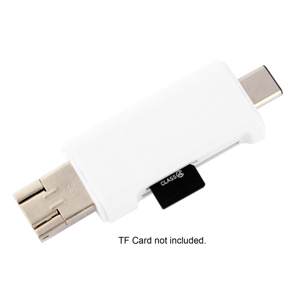 3 in 1 Type C + USB + Micro USB TF/Micro SD & SD Card Reader - White-7