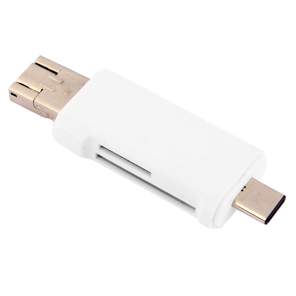 3 in 1 Type C + USB + Micro USB TF/Micro SD & SD Card Reader - White-9