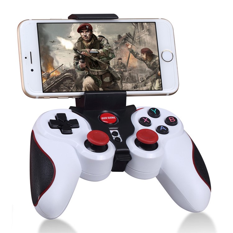 GEN GAME S5 Wireless Bluetooth Gamepad Game Controller with Clip Holder for iOS Android - White-1