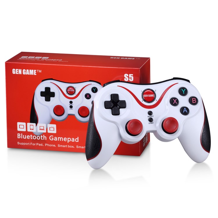 GEN GAME S5 Wireless Bluetooth Gamepad Game Controller with Clip Holder for iOS Android - White-6