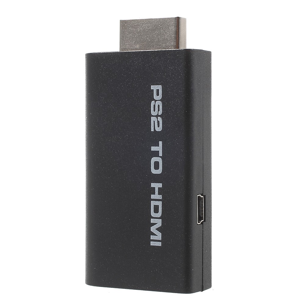 PS2 to HDMI Converter Adapter with 3.5mm Audio Output for HDTV HDMI Monitor - Black-1
