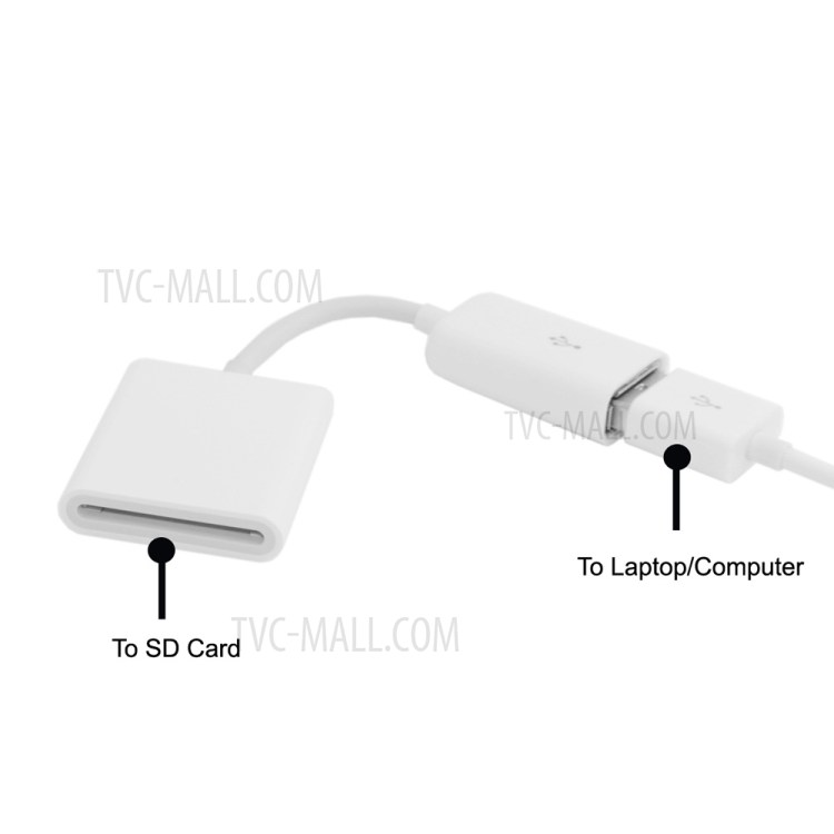 Standard USB 2.0 Female to SD SDXC Card Reader Adapter Cable - White-7