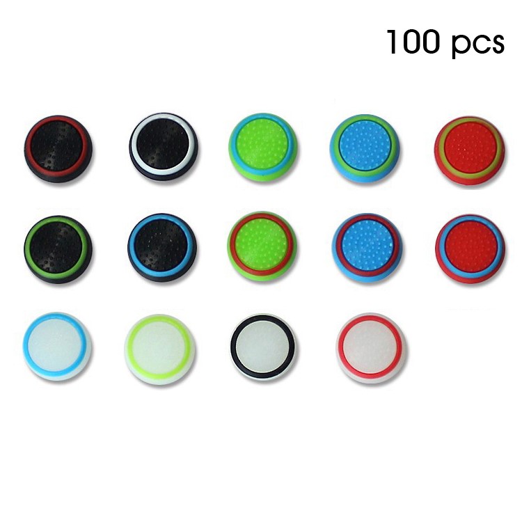 100pcs/lot Two-tone Anti-skid Silicone Rocker Button Cap for PS4/PS3/PS2/XBOX 360/XBOX ONE Gamepad-1