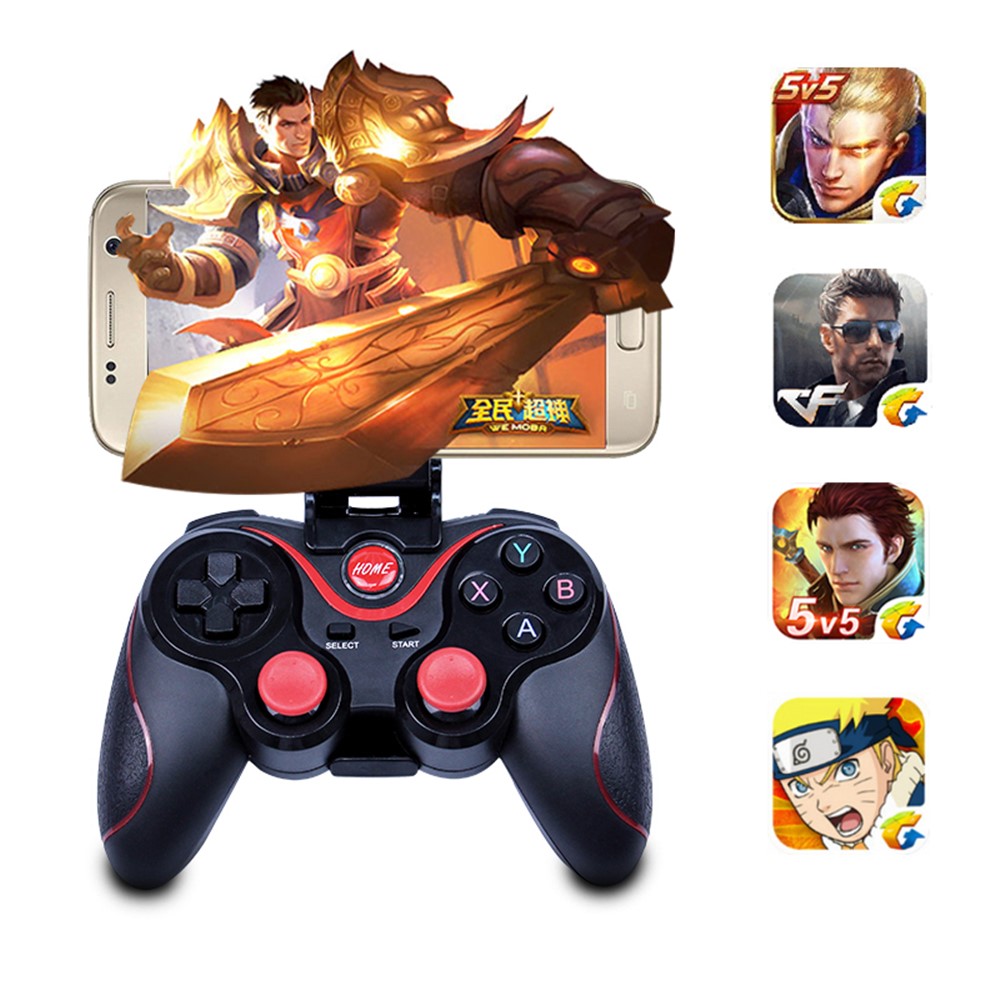 C8 Wireless Bluetooth Game Controller Gamepad Joystick for iOS Android Etc with Phone Clamp Holder-2
