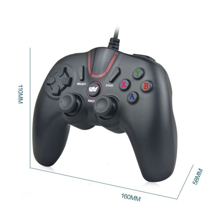 WELCOM 825S USB Wired Game Controller Joystick for Android/PC/PS3/Xbox 360 - Black-3