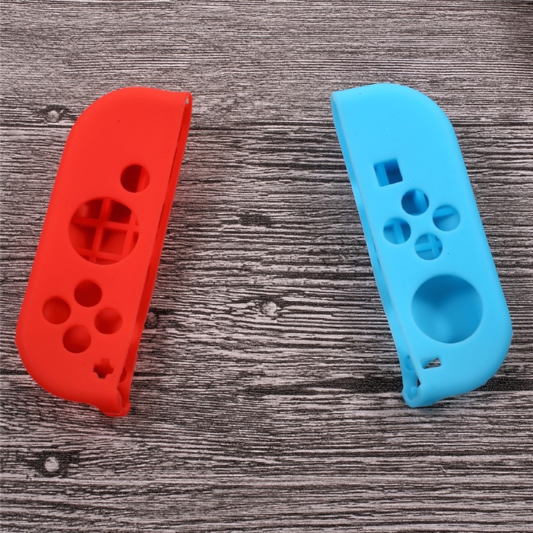 A Pair Soft Silicone Protective Cover for Nintendo Switch - Red + Blue-2