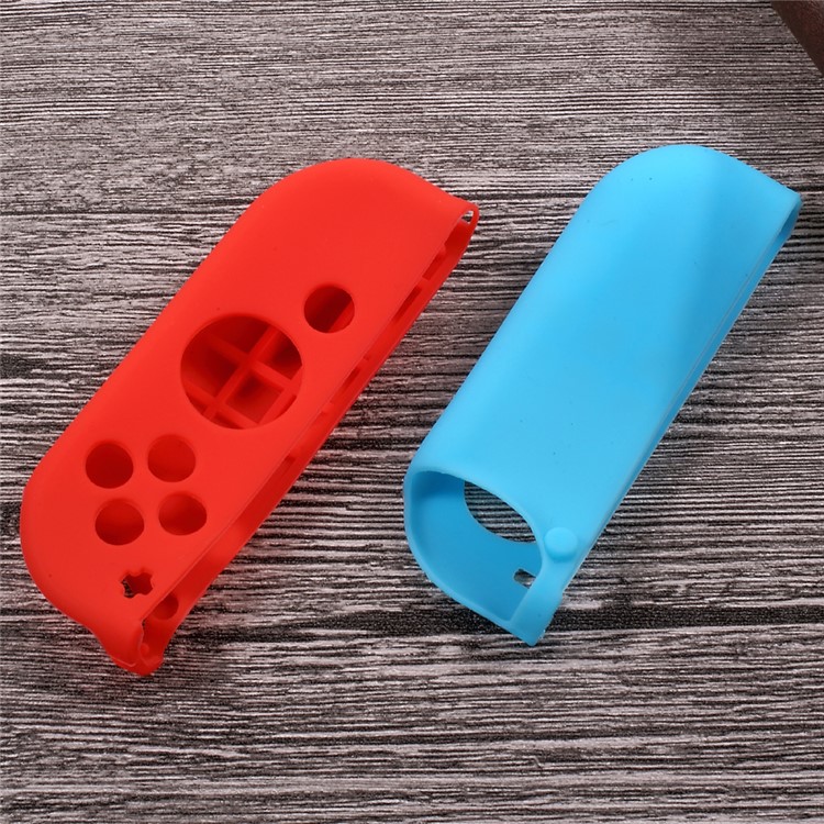 A Pair Soft Silicone Protective Cover for Nintendo Switch - Red + Blue-3