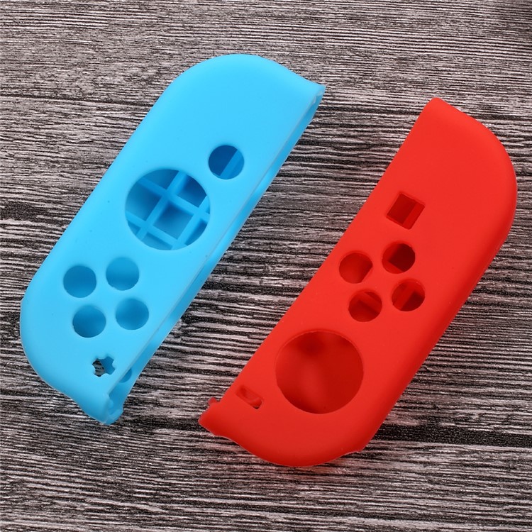A Pair Soft Silicone Protective Cover for Nintendo Switch - Red + Blue-4