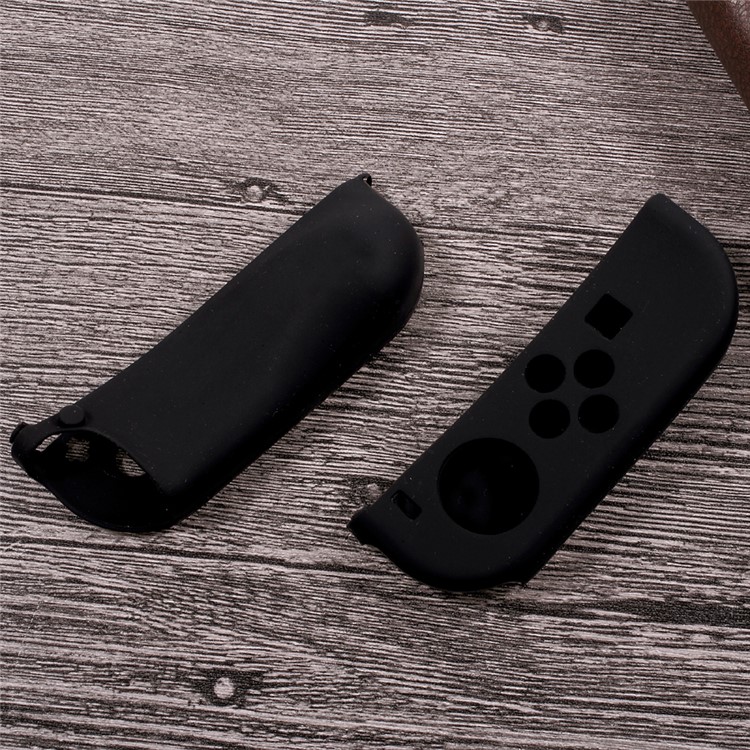 A Pair Soft Silicone Protector Cover for Nintendo Switch - Black-3
