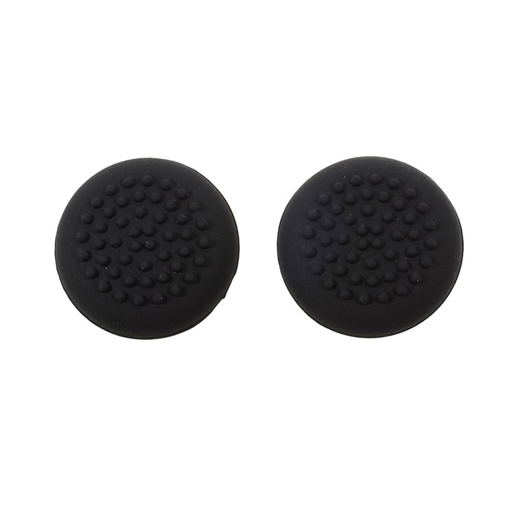NS Accessories Anti-slip Silicone Thumbstick Caps (1 Pair) for Nintendo Switch Joy-con Controller - Black-1