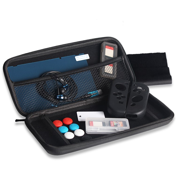 OIVO IV-SWT01 13-In-1 Super Kit for Nintendo Switch with Carry Bag Earphone Silicone Case Etc-2