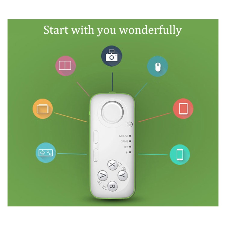 MOCUTE 039 Bluetooth Controller Gamepad Selfie Shutter Wireless Mouse Ebook Flip for iOS Android PC - Green-9