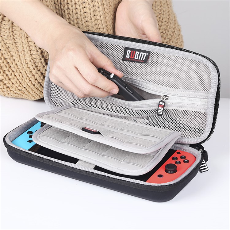 BUBM EVA Hard Carrying Case Zip Sleeve for Nintendo Switch Console & Accessories - Black-4