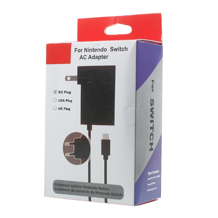 5V 2.6A Typ-C-Kabel Netzteil-Ladegerät Für Nintendo-Schalter - Schwarz / EU-Stecker-6