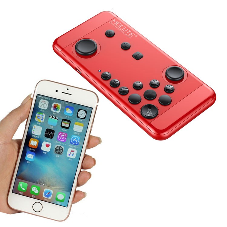 MOCUTE 055 Mobile Game Handheld Joystick Bluetooth Gamepad Console Support iOS and Android Windows - Red-4