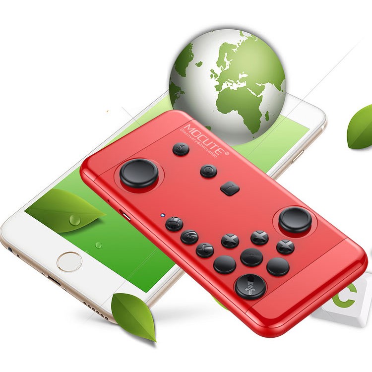 MOCUTE 055 Mobile Game Handheld Joystick Bluetooth Gamepad Console Support iOS and Android Windows - Red-6
