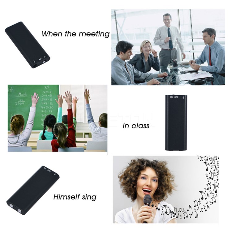 3-in-1 8GB Professional Mini Voice Recorder Digital Audio Dictaphone + MP3 Player + USB Flash Drive-10