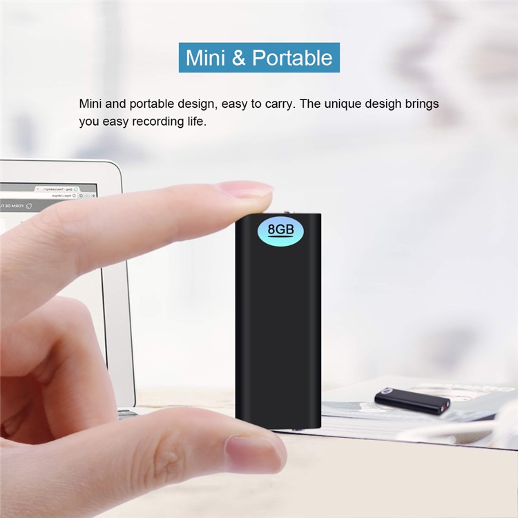 3-in-1 8GB Professional Mini Voice Recorder Digital Audio Dictaphone + MP3 Player + USB Flash Drive-8