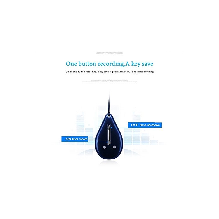 JNN Pendant Style 8GB Miniature Voice Recorder MP3 Player Support Files Encryption - Black-5