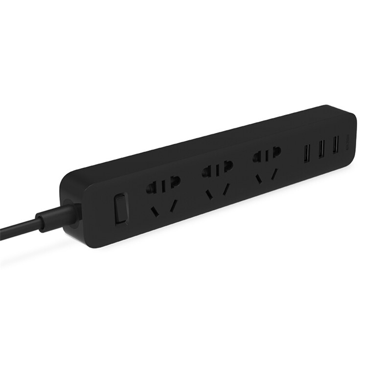 Xiaomi Smart Power Strip 3-USB-Port + 3 International Combination Power Jacks Plug Charger Adapter - CN Standard Plug/Black-2
