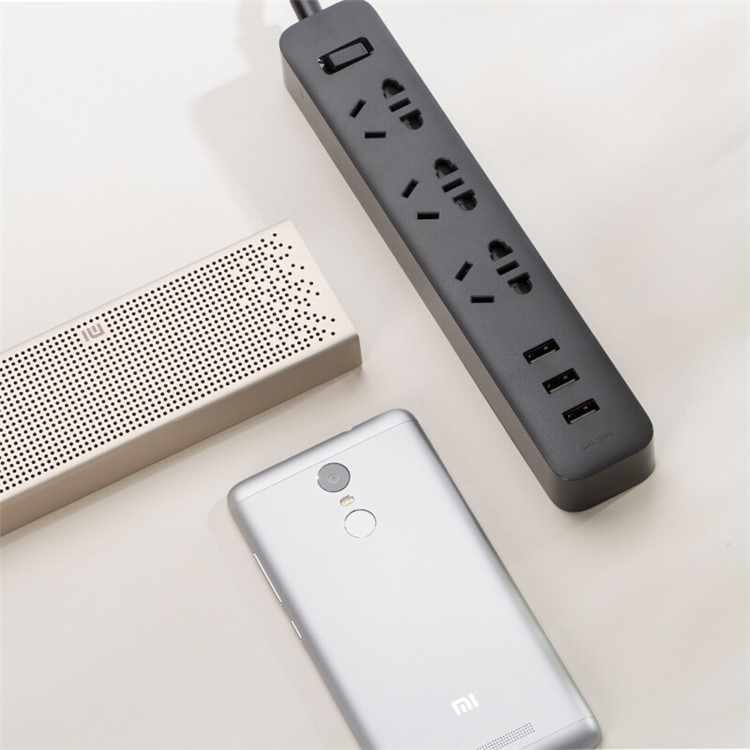 Xiaomi Smart Power Strip 3-USB-Port + 3 International Combination Power Jacks Plug Charger Adapter - CN Standard Plug/Black-4