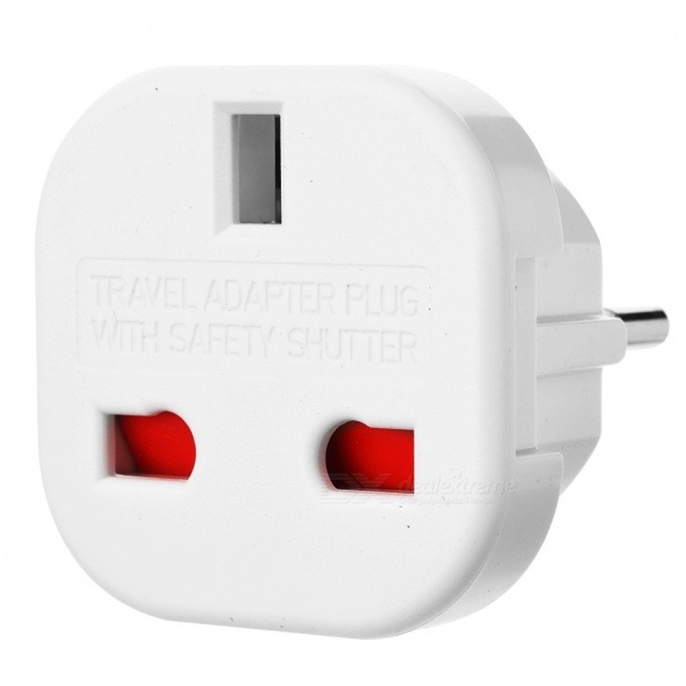 10Pcs/Set EU to UK AC Power Travel Adapter Plug Converter with Safety Shutter- White-2
