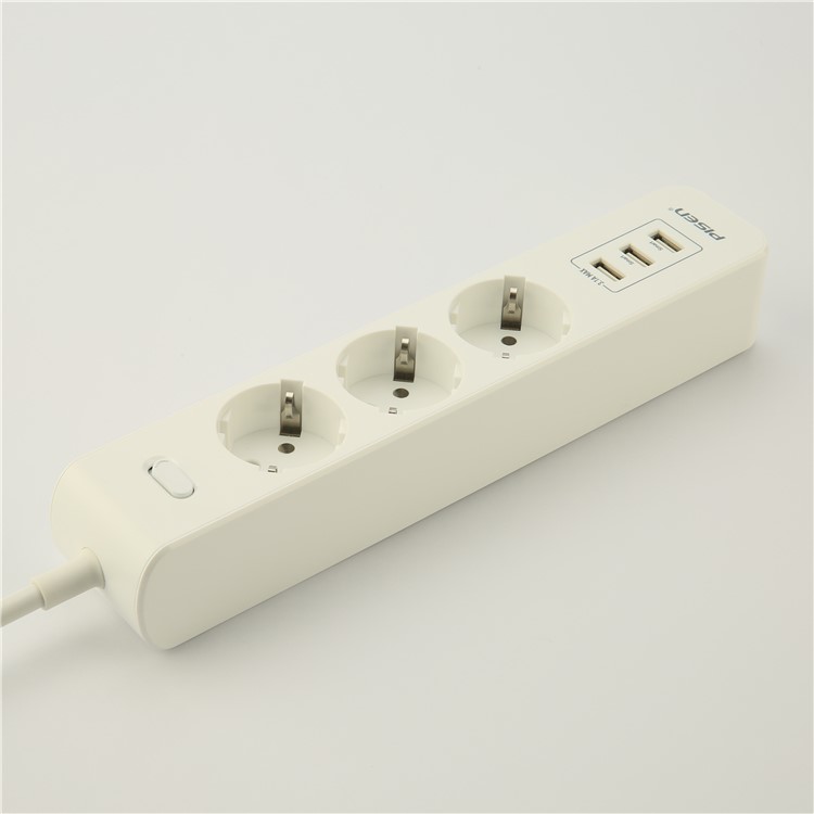 PISEN 303-EP Smart Power Strip with 3 Power Sockets + 3 USB Ports - EU Plug-12